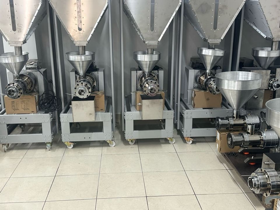 ColdSeedPress cold oil press machines with large feed hoppers — view 1 of 2