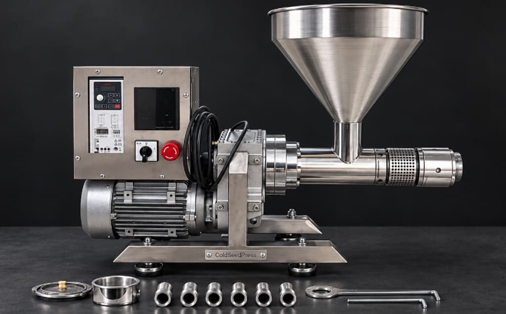 Cold press oil machine from the product family